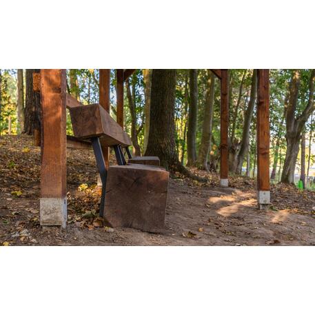 Solid wood bench with backrest, made of oak wood 'Premium Collection / STF/22-04-34/MDL'