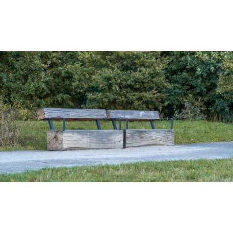 Solid wood bench with backrest, made of oak wood 'Premium Collection / STF/22-04-34/MDL'