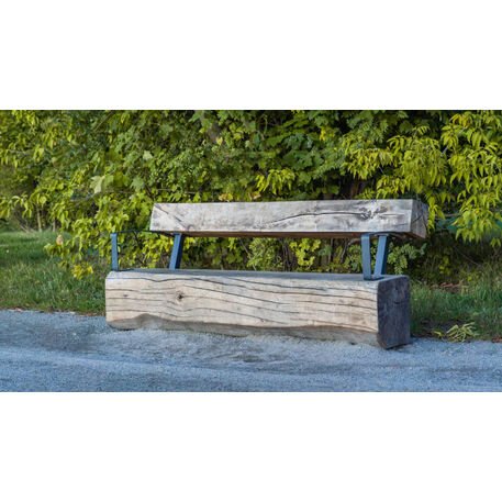 Solid wood bench with backrest, made of oak wood 'Premium Collection / STF/22-04-34/MDL'