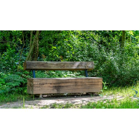 Solid wood bench with backrest, made of oak wood 'Premium Collection / STF/22-04-34/MDL'