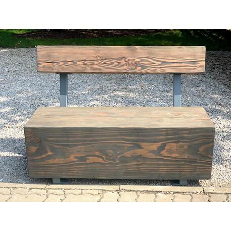 Solid wood bench with backrest, made of oak wood 'Premium Collection / STF/22-04-34/MDL'