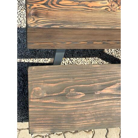 Solid wood bench with backrest, made of oak wood 'Premium Collection / STF/22-04-34/MDL'