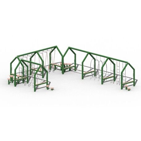 Complessi modulari per parchi giochi per bambini dai 3 ai 12 anni – collezione “Frame / Ninja” MBG-Ninja Frame Dortmund house 02732