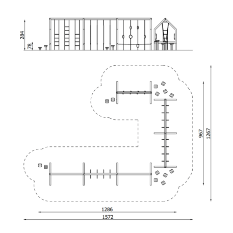 Complessi modulari per parchi giochi per bambini dai 3 ai 12 anni – collezione “Frame / Ninja” MBG-Ninja Frame Dortmund house 02732