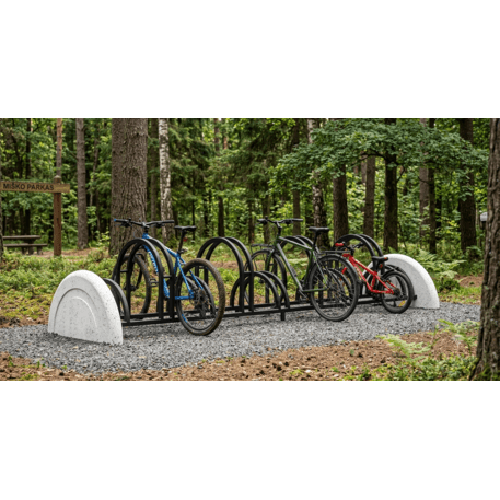 Metal bicycle rack with concrete base '308-bis'