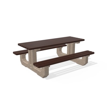 Beton-Picknicktisch mit Bänken und Holzsitzflächen 'Premium / 190x148xH/72cm / BS-219'