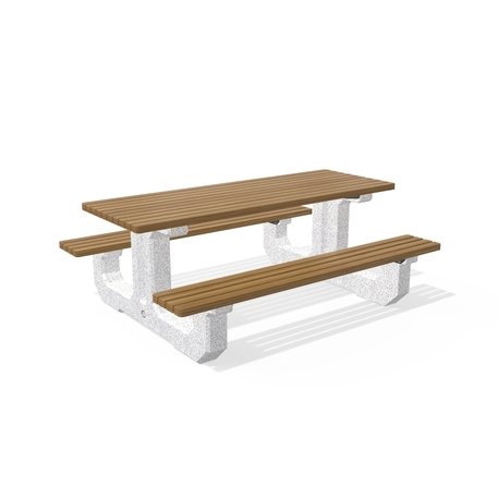 Beton-Picknicktisch mit Bänken und Holzsitzflächen 'Premium / 190x148xH/72cm / BS-219'