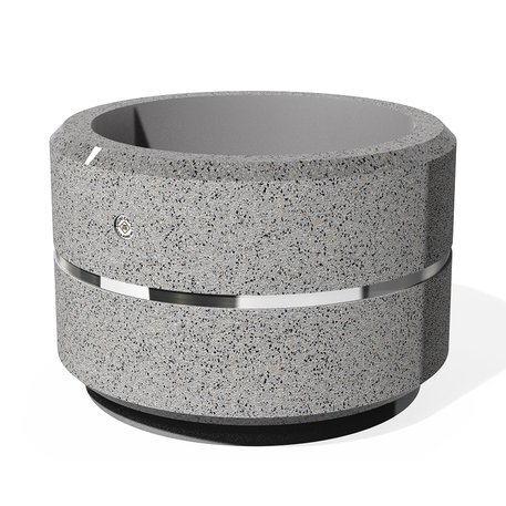 Apvalus betoninis vazonas – gėlinė, padengta smulkia granito skaldele 'Premium / Ø60xH/40cm / BS-15'