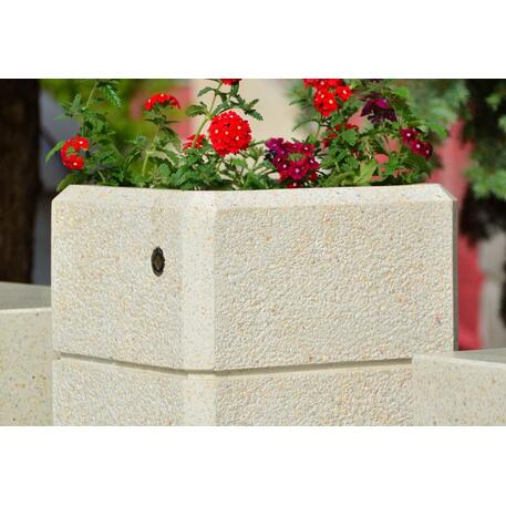 Kvadratinis betoninis vazonas – gėlinė, padengta smulkia granito skaldele 'Premium / 38x38xH/62cm_BS-76'