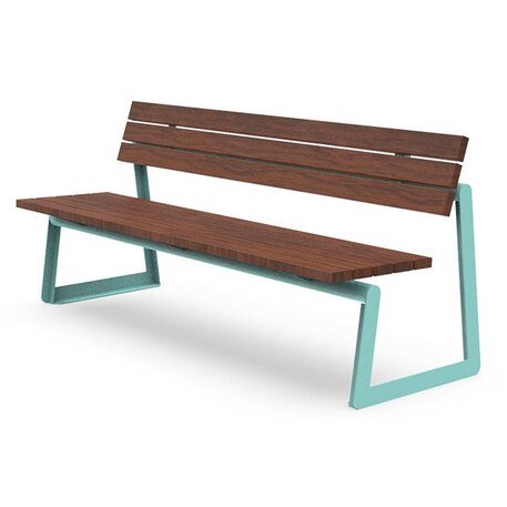 Metalinis suolas (suoliukas) su atlošu, pagamintas iš Iroko medienos 'Millo / 001261'