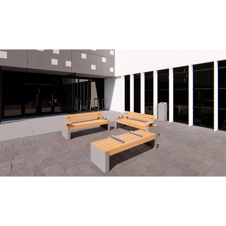 Metāla sols ar atzveltni, izgatavots no Iroko koka 'Lido / 001243'