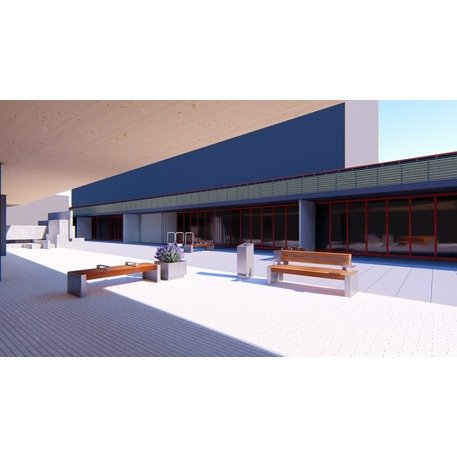 Metāla sols ar atzveltni, izgatavots no Iroko koka 'Lido / 001243'