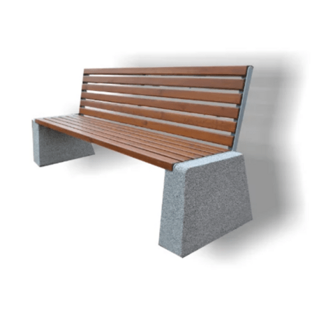 Concrete bench with backrest 'BDS/LB024'