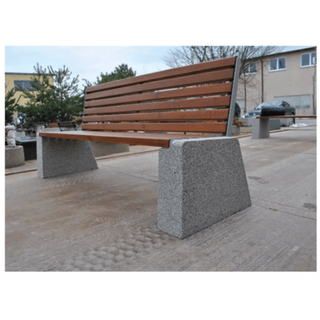 Concrete bench with backrest 'BDS/LB024'