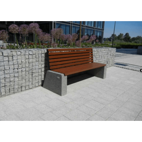 Concrete bench with backrest 'BDS/LB024'