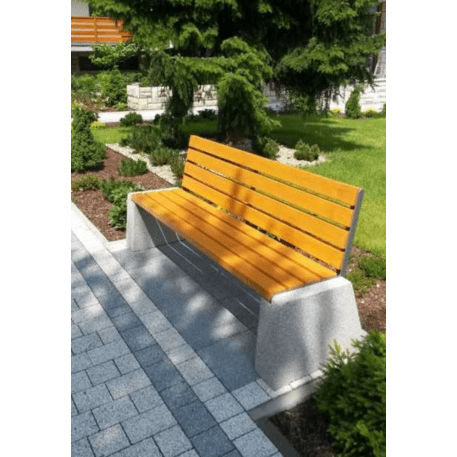 Concrete bench with backrest 'BDS/LB024'