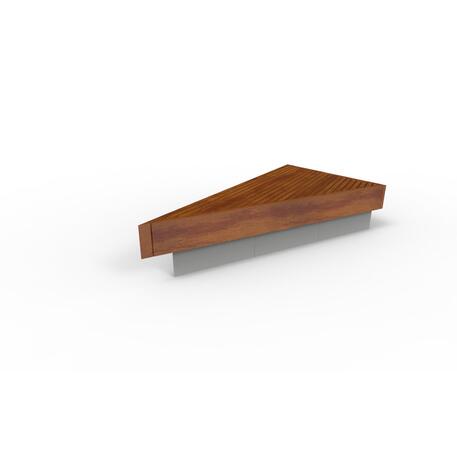 Ławka betonowa bez oparcia i z drewnianym siedziskiem Iroko 'Premium Collection / STF/13-02-77_10/MDL'