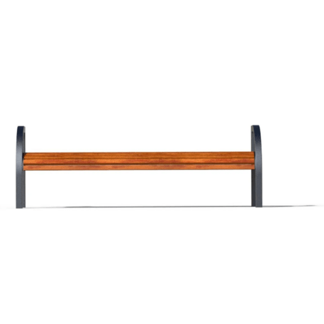 Metal bench without backrest made of Iroko wood 'Premium Collection / STF/23-02-12MDL'