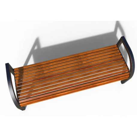 Metal bench without backrest made of Iroko wood 'Premium Collection / STF/23-02-12MDL'