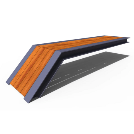 Metalinis suolas (suoliukas) be atlošo, pagamintas iš Iroko medienos 'Premium Collection / STF/22-02-18/MDL'