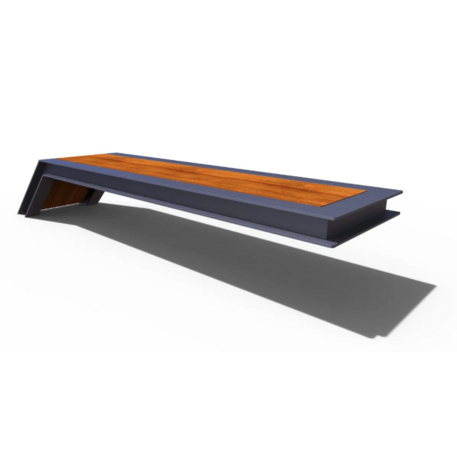 Metalinis suolas (suoliukas) be atlošo, pagamintas iš Iroko medienos 'Premium Collection / STF/22-02-18/MDL'
