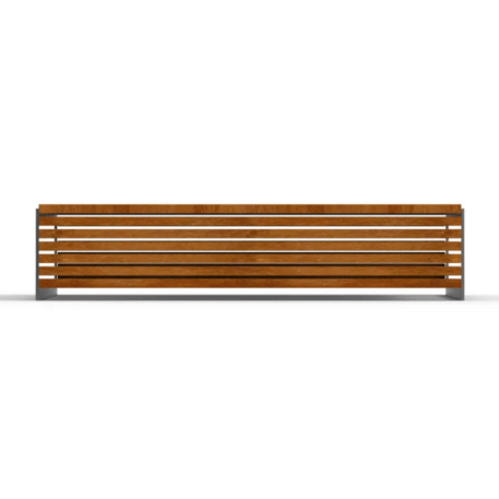 Metalinis suolas (suoliukas) be atlošo, pagamintas iš Iroko medienos 'Premium Collection / STF/20-02-28/MDL'