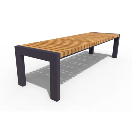 Metalinis suolas (suoliukas) be atlošo, pagamintas iš Iroko medienos 'Premium Collection / STF/20-02-15_01/MDL'