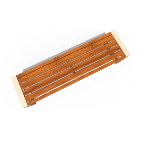 Metalinis suolas (suoliukas) be atlošo, pagamintas iš Iroko medienos 'Premium Collection /STF/19-02-39/MDL'