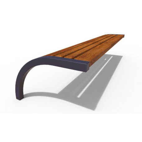 Metalinis suolas (suoliukas) be atlošo, pagamintas iš Iroko medienos 'Premium Collection / STF/18-02-73/MDL'