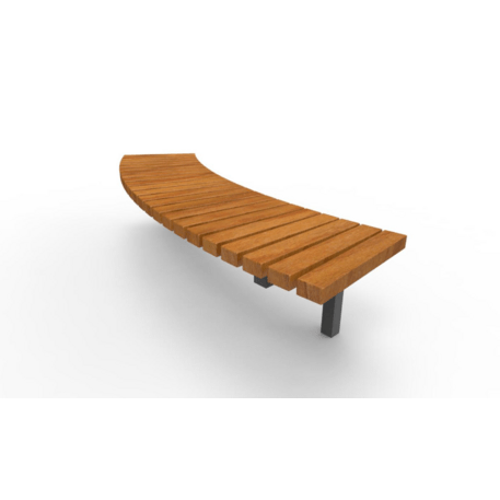 Metalinis suolas (suoliukas) be atlošo, pagamintas iš Iroko medienos 'Premium Collection / STF/13-02-32/MDL'