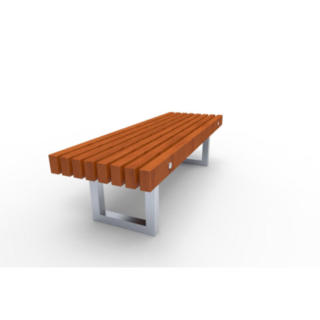 Metalinis suolas (suoliukas) be atlošo, pagamintas iš Iroko medienos 'Premium Collection / STF/13-02-09/MDL'