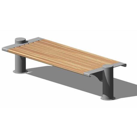 Metalinis suolas (suoliukas) be atlošo, pagamintas iš Iroko medienos 'Premium Collection / STF/10-15-03/MDL'