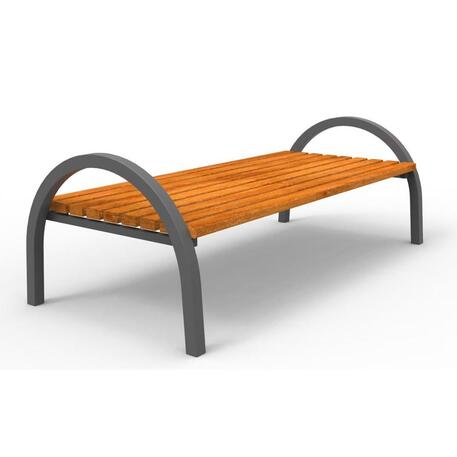 Metalinis suolas (suoliukas) be atlošo, pagamintas iš Iroko medienos 'Premium Collection / STF/06-02-01/MDL'