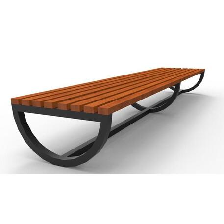 Metalinis suolas (suoliukas) be atlošo, pagamintas iš Iroko medienos 'Premium Collection / STF/02-02-02/MDL'