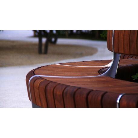 Lenktas arba tiesus metalinis suolas (suoliukas) su atlošu iš Iroko medienos 'Premium Collection / STF/19-04-78_01/MDL'