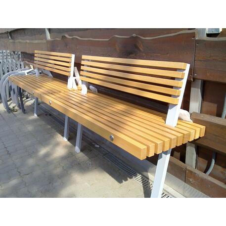 Metalinis suolas (suoliukas) su atlošu, pagamintas iš Iroko medienos 'Premium Collection / STF/13-04-72/MDL'