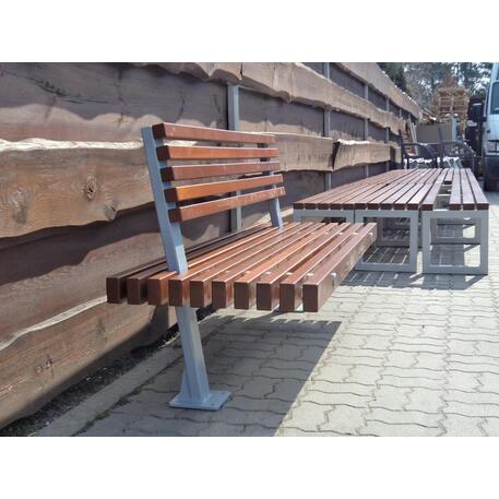 Metalinis suolas (suoliukas) su atlošu, pagamintas iš Iroko medienos 'Premium Collection / STF/13-04-72/MDL'