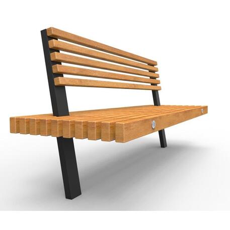 Metalinis suolas (suoliukas) su atlošu, pagamintas iš Iroko medienos 'Premium Collection / STF/13-04-72/MDL'