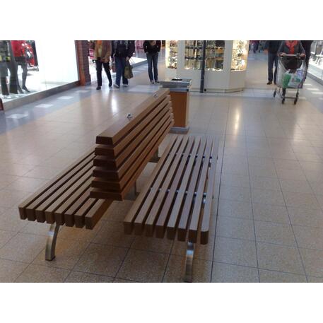 Двусторонняя металлическая скамейка с спинкой, изготовленная из древесины Ироко 'Premium Collection / STF/13-04-03/MDL'