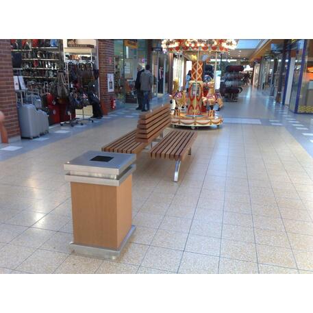 Двусторонняя металлическая скамейка с спинкой, изготовленная из древесины Ироко 'Premium Collection / STF/13-04-03/MDL'