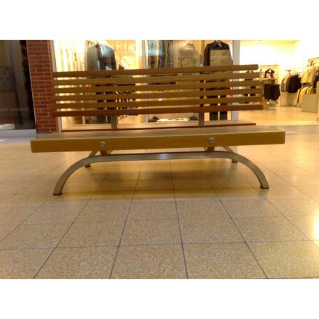 Двусторонняя металлическая скамейка с спинкой, изготовленная из древесины Ироко 'Premium Collection / STF/13-04-03/MDL'