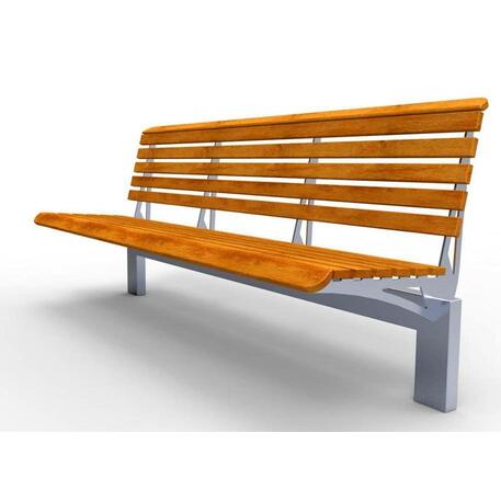 Metalinis suoliukas su atlošu, pagamintas iš Iroko medienos 'Premium Collection / STF/07-19-08/MDL'