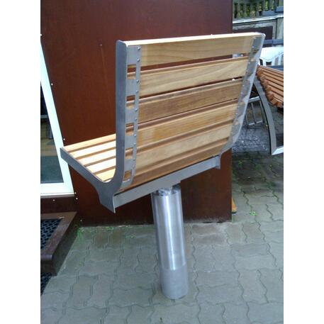 Metalinis suoliukas su atlošu, pagamintas iš Iroko medienos 'Premium / STF/06-19-04/MDL'