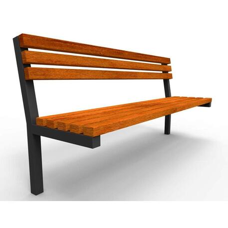 Metalinis suoliukas su atlošu, pagamintas iš Iroko medienos 'Premium / STF/04-03-02/MDL'