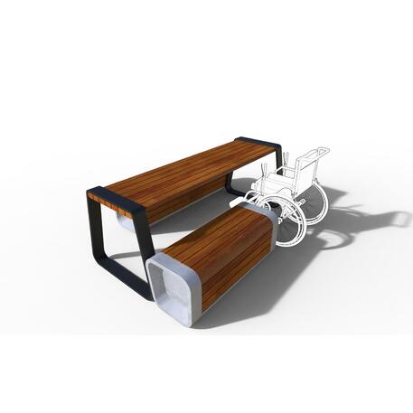 Lauko / Vidaus betoninis suolas ir stalas poilsiui 'STF/25-02-02/MDL'