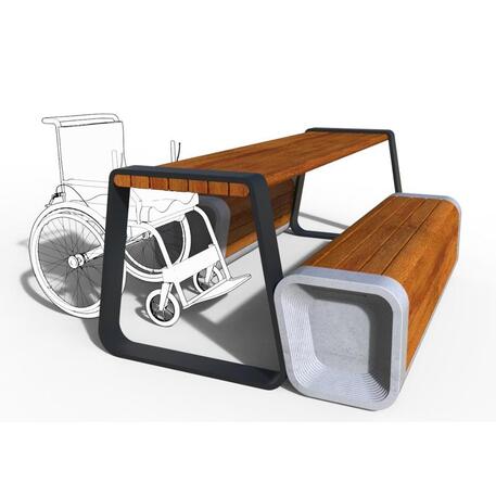 Lauko / Vidaus betoninis suolas ir stalas poilsiui 'STF/25-02-02/MDL'