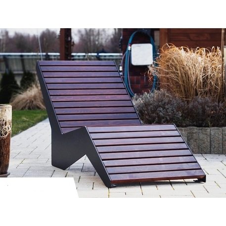 Metalinis gultas, šezlongas su medine gulimaja dalimi 'STF/LM006/MDL'