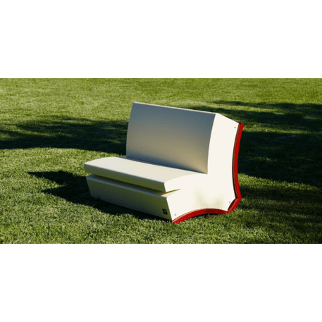 Metal bench with backrest for children’s playgrounds 'Book D869'