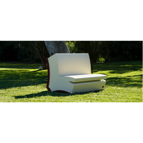 Metal bench with backrest for children’s playgrounds 'Book D869'