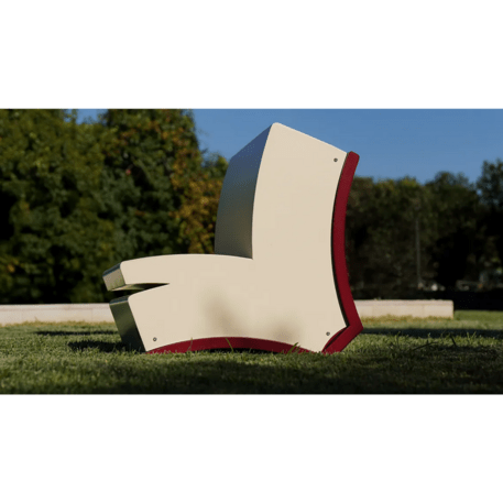 Metal bench with backrest for children’s playgrounds 'Book D869'